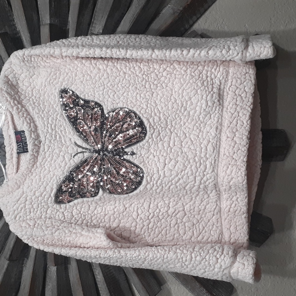 Sequin Butterfly Sherpa Sweater